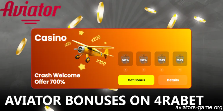 Bonuses and incentives for Aviator players on 4rabet India
