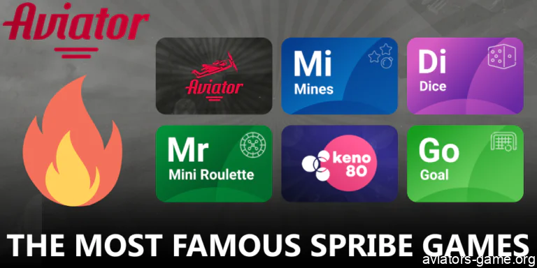 Aviator and other popular games by Spribe